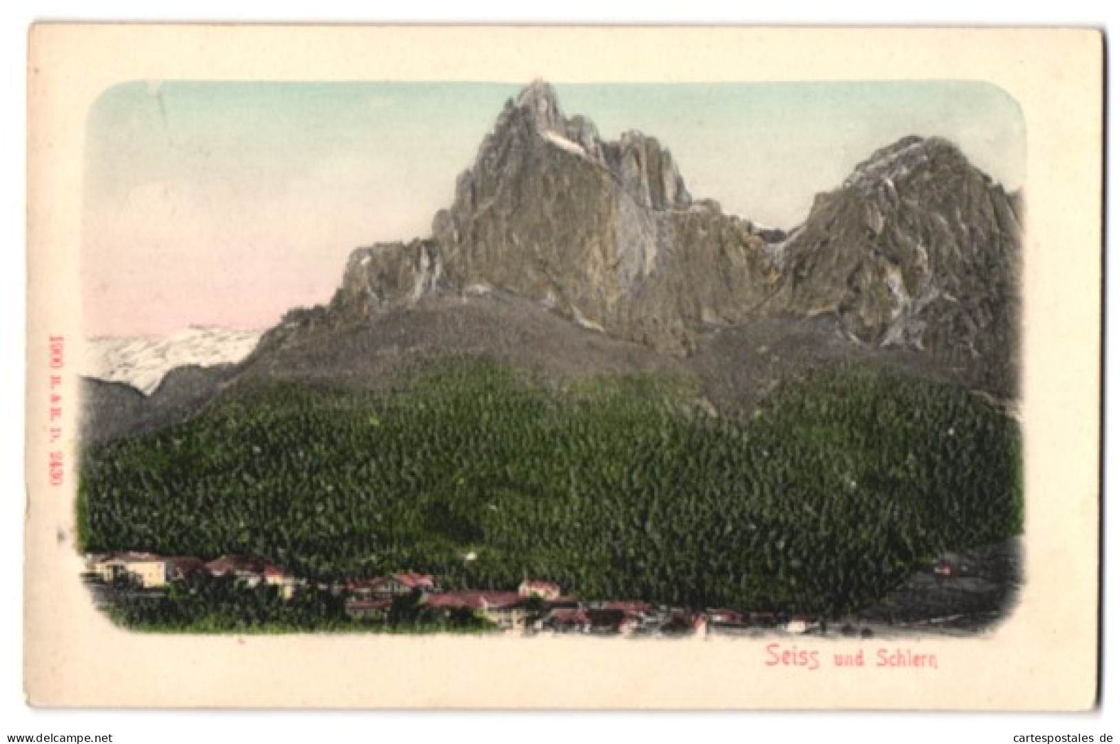 Rilievo-Cartolina Seiss Am Schlern, Gesamtansicht Mit Wald- Und Gebirgslandschaft  - Altri & Non Classificati