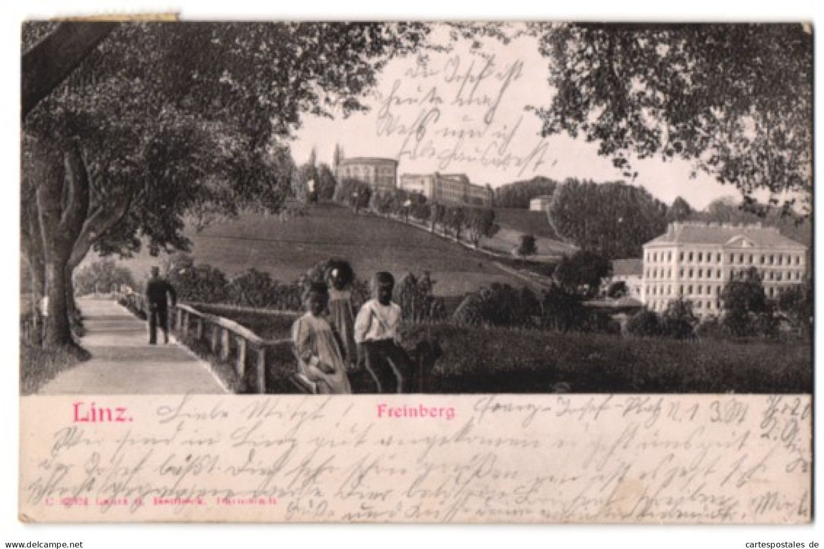 Relief-AK Linz A. Donau, Blick Zum Freinberg  - Sonstige & Ohne Zuordnung