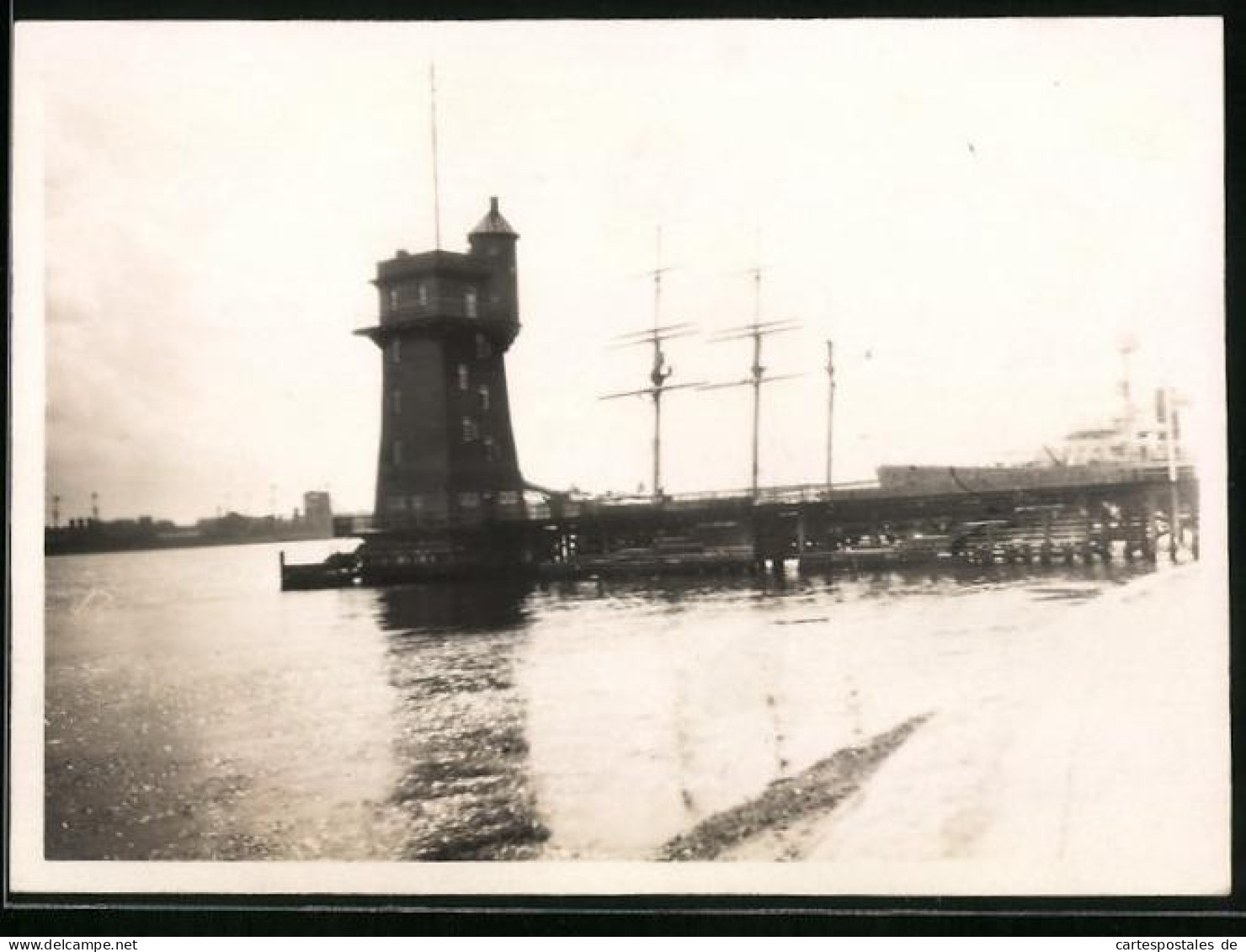 Fotografie Unbekannter Fotograf, Ansicht Kiel, Leuchtturm In Der Kieler Bucht 26.6.1930  - Lieux