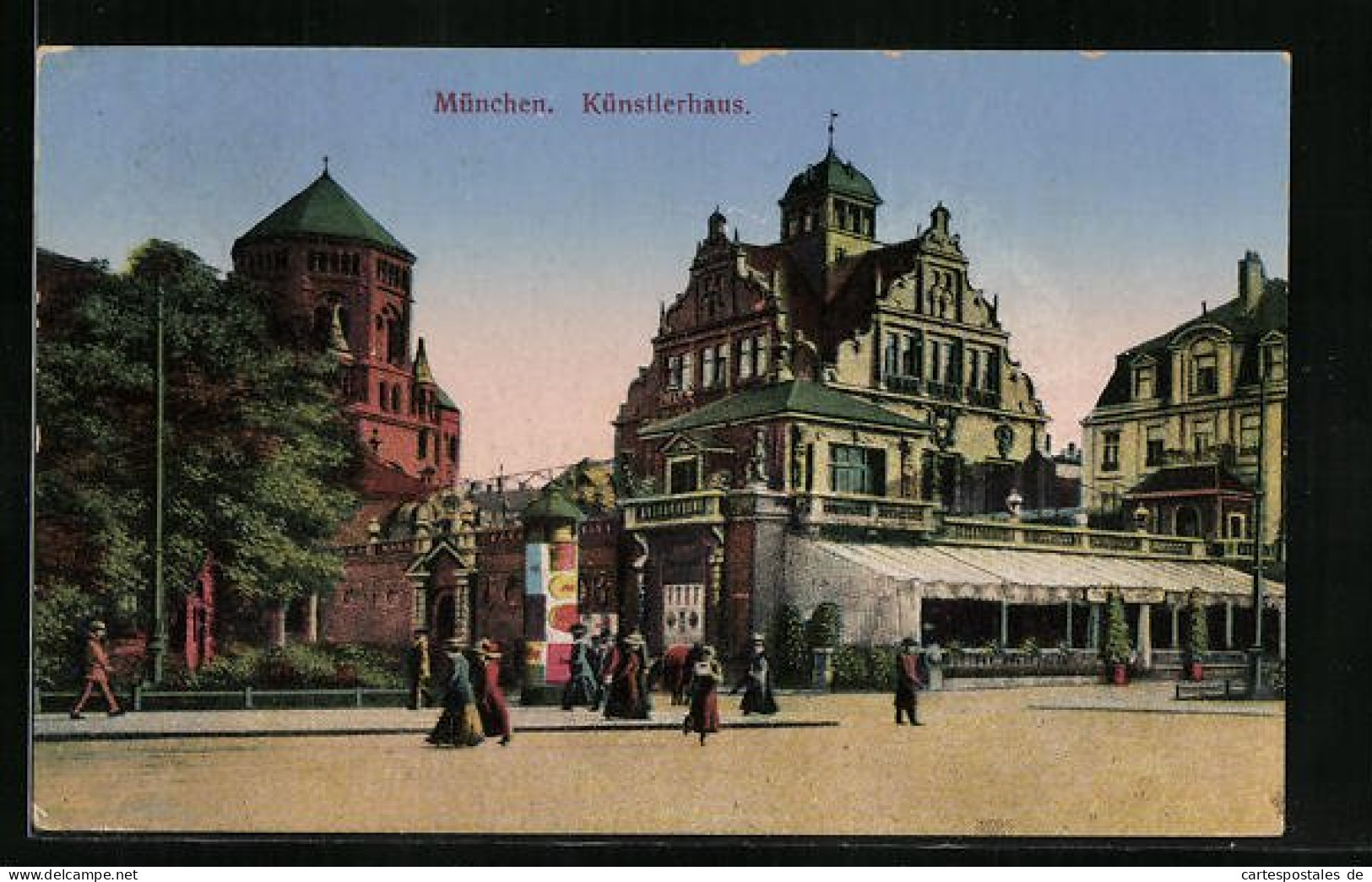 AK München, Künstlerhaus Und Synagoge, Litfasssäule  - Jewish