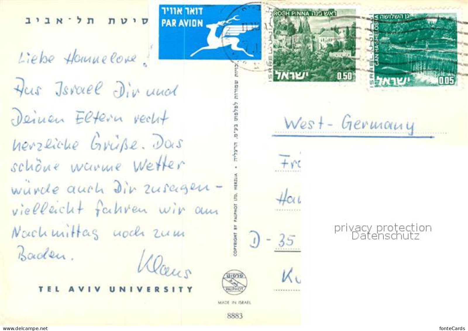 73595022 Tel Aviv Universitiy Tel Aviv - Israel