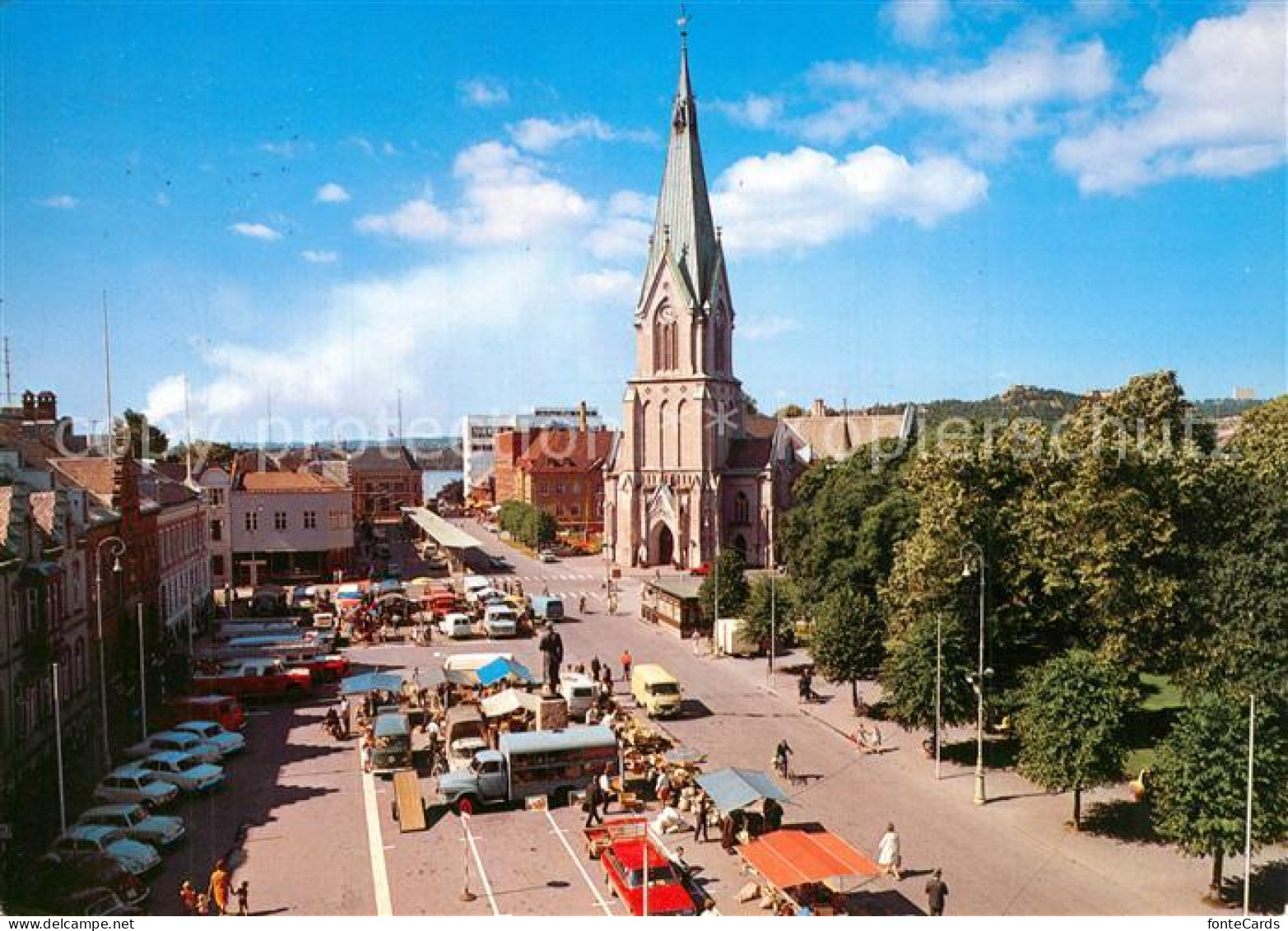 73590306 Kristiansand Torget Med Domkirken Marktplatz Kathedrale Kristiansand - Norway