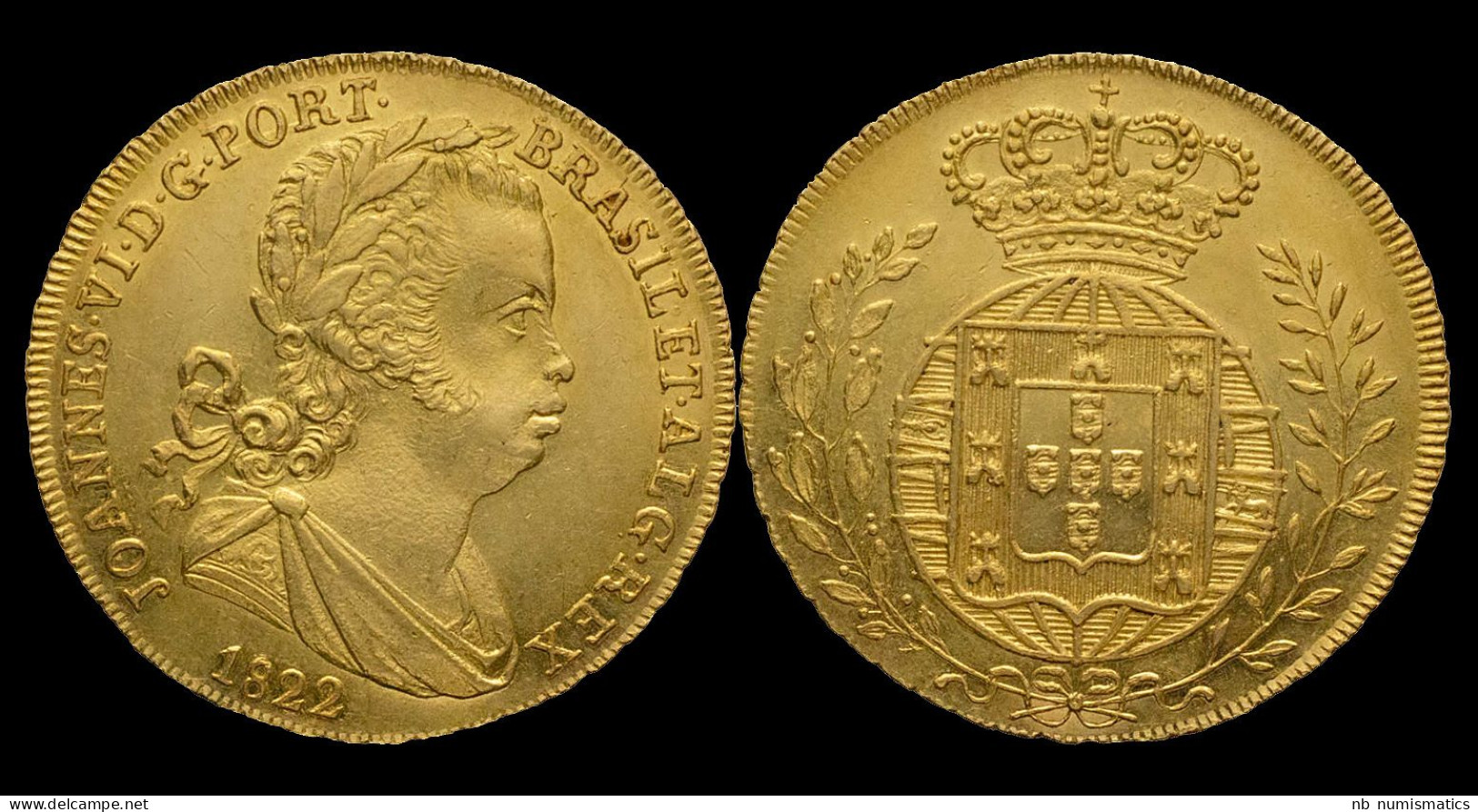 Portugal D.João VI Gold 3200 Réis 1822 - Portugal