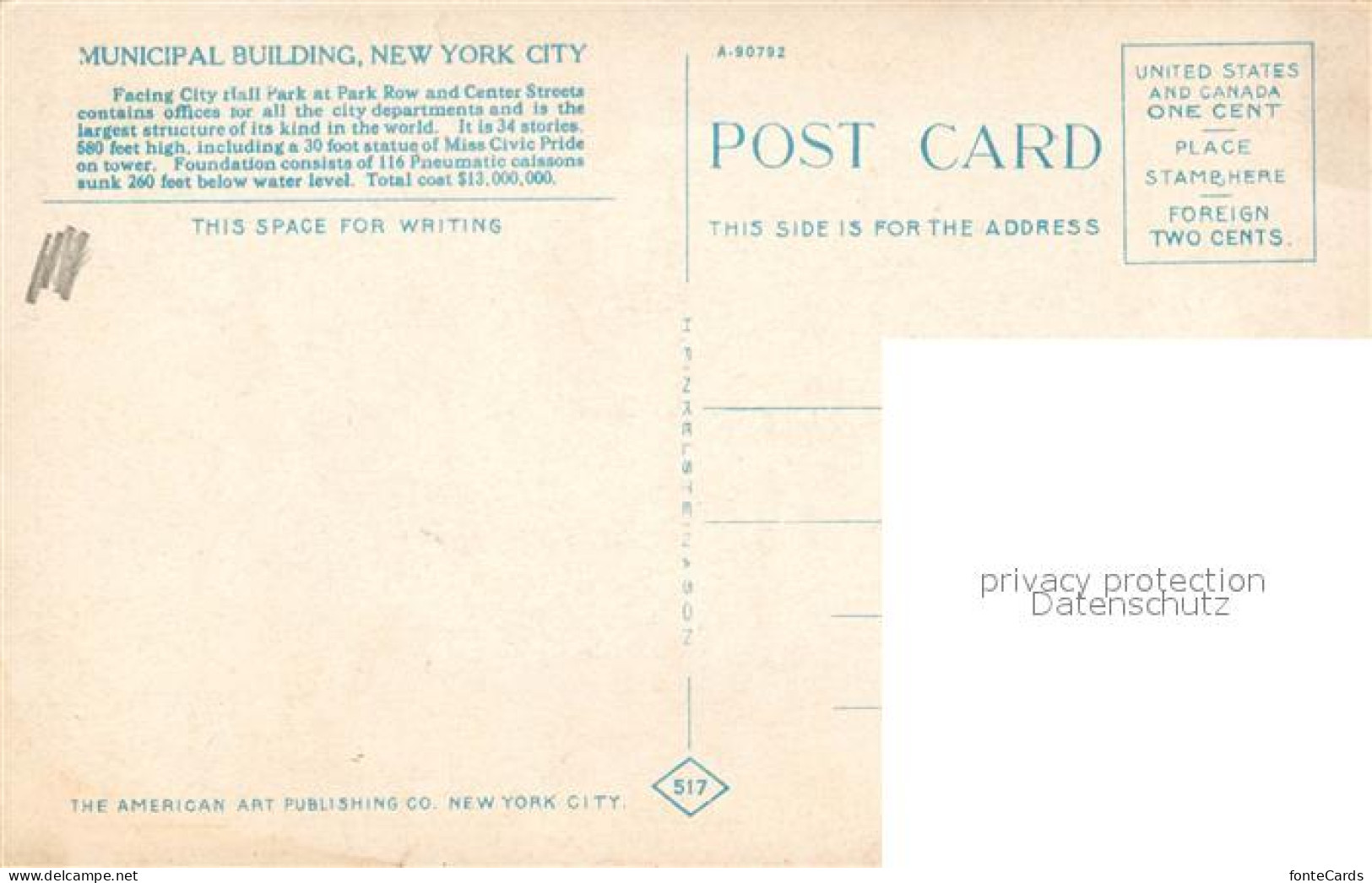 73588843 New_York_City Municipal Building - Andere & Zonder Classificatie