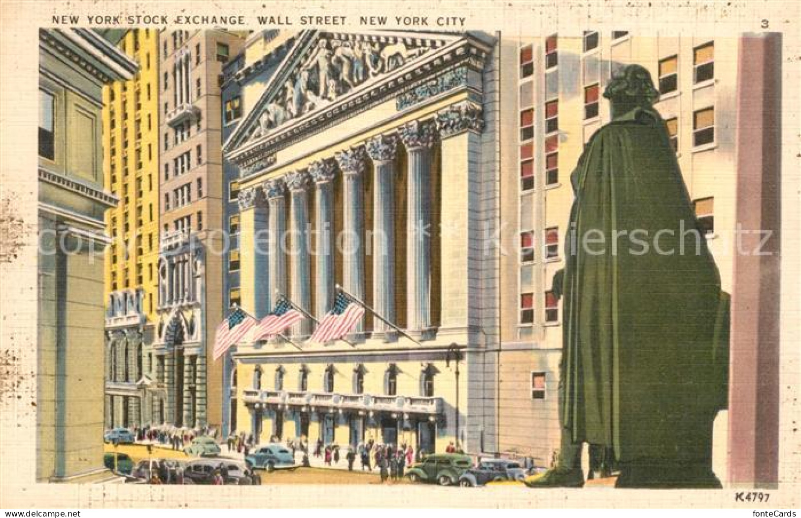 73588812 New_York_City Stock Exchange Wall Street Monument Statue Illustration - Andere & Zonder Classificatie