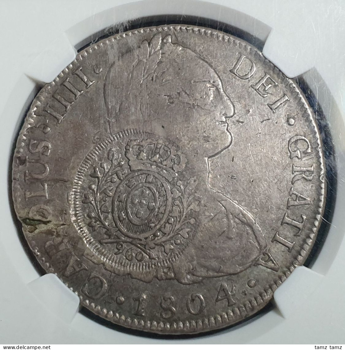 Brazil 960 Reis (1808) Minas Gerais Counterstamp On 1804 8 Reales Bolivia NGC 12 - Brésil