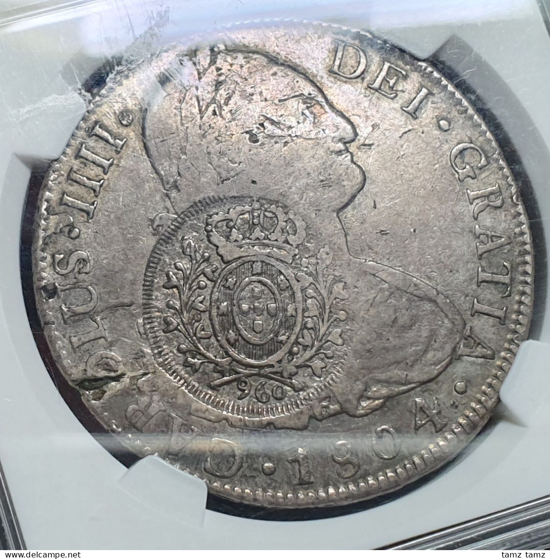 Brazil 960 Reis (1808) Minas Gerais Counterstamp On 1804 8 Reales Bolivia NGC 12 - Brasilien