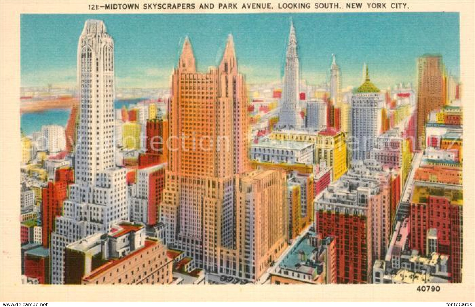 73588799 New_York_City Midtown Skyscrapers And Park Avenue Looking South Illustr - Andere & Zonder Classificatie
