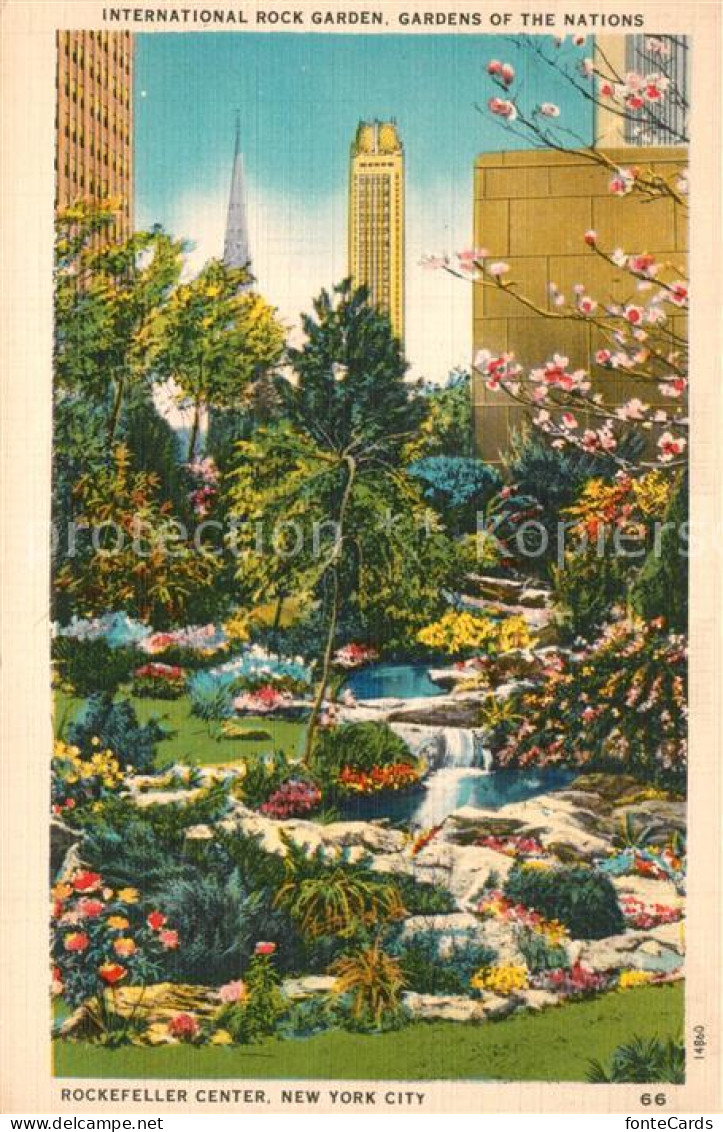 73588798 New_York_City Rockefeller Center International Rock Garden Gardens Of T - Andere & Zonder Classificatie