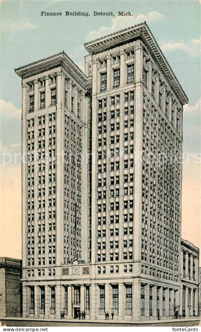 73588797 Detroit_Michigan Finance Building Illustration - Otros & Sin Clasificación