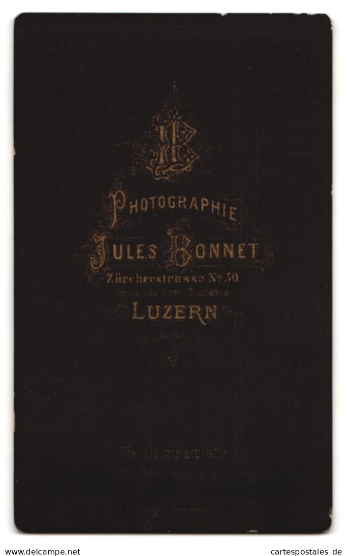 Fotografie Jules Bonnet, Luzern, Zürcherstrasse 50, Bürgerlicher Herr Im Anzug  - Anonyme Personen