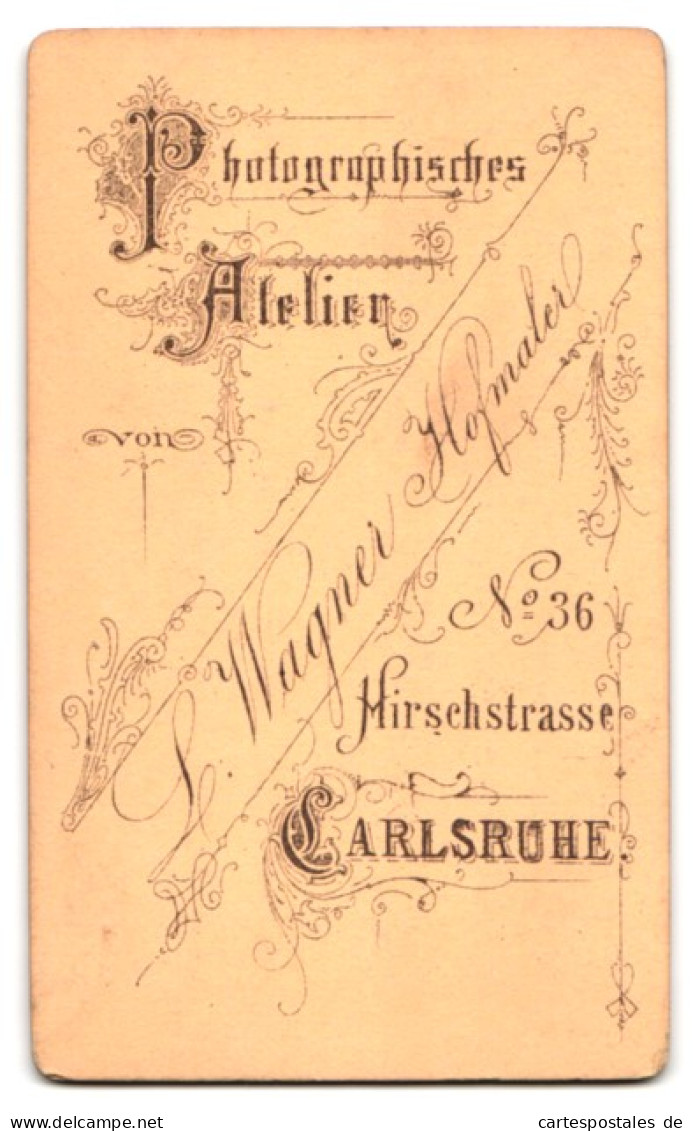 Fotografie L. Wagner, Carlsruhe, Hirschstrasse, älterer Herr Mit Grossem Schnurrbart  - Anonieme Personen