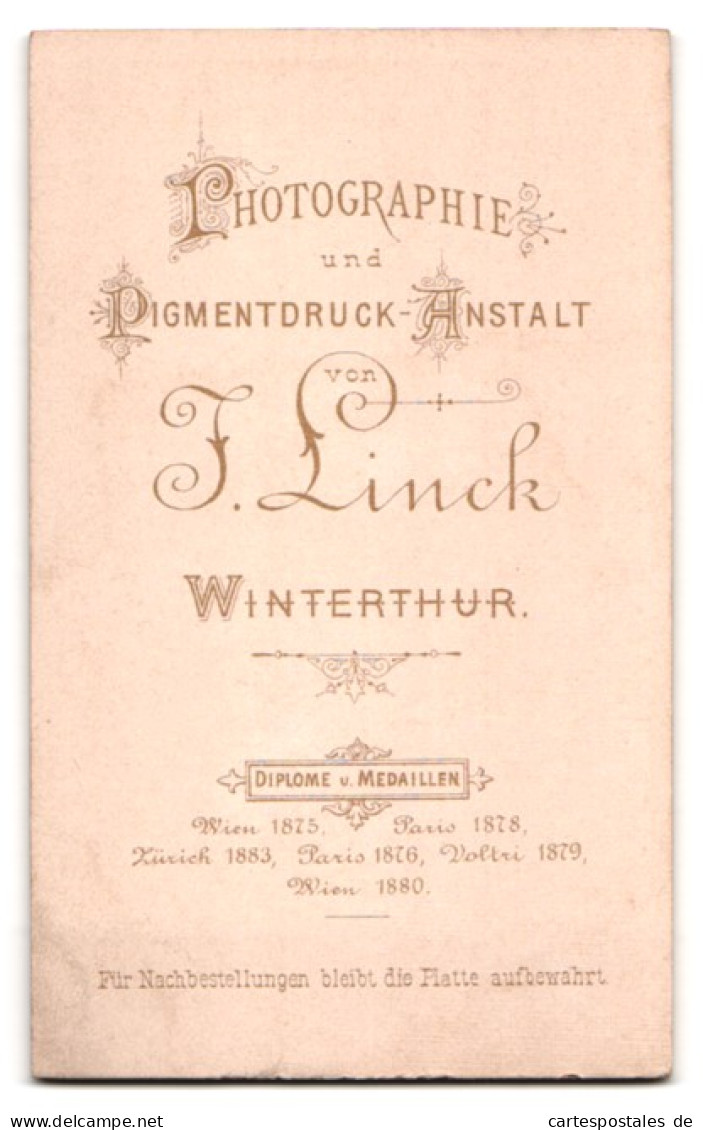 Fotografie F. Linck, Winterthur, Gut Bürgerliches Ehepaar Sittsam Auf Einem Stuhl Sitzend  - Anonieme Personen