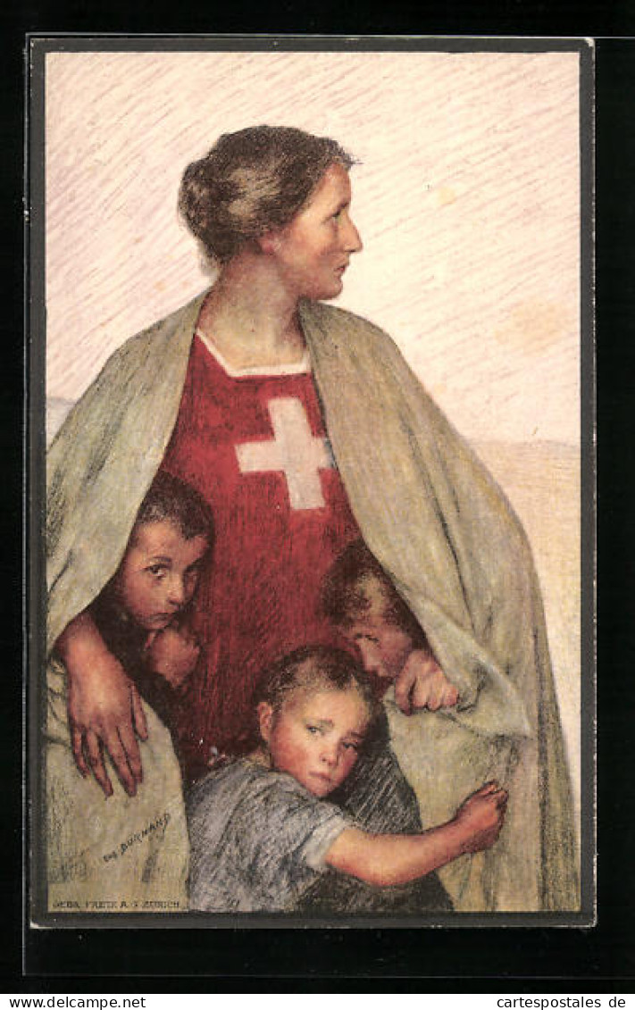 AK Schweizer Bundesfeier 1917, Helvetia Mit Ihren Kindern, Ganzsache  - Entiers Postaux