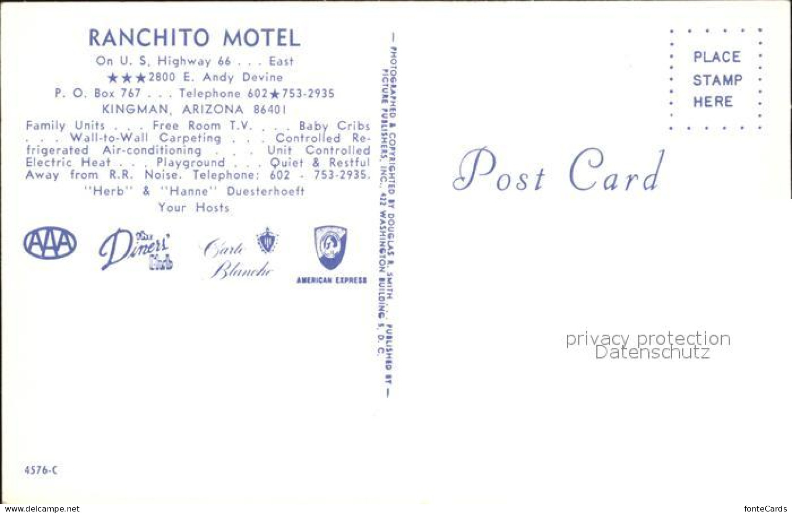 72167290 Kingman Arizona Ranchito Motel Kingman Arizona - Autres & Non Classés