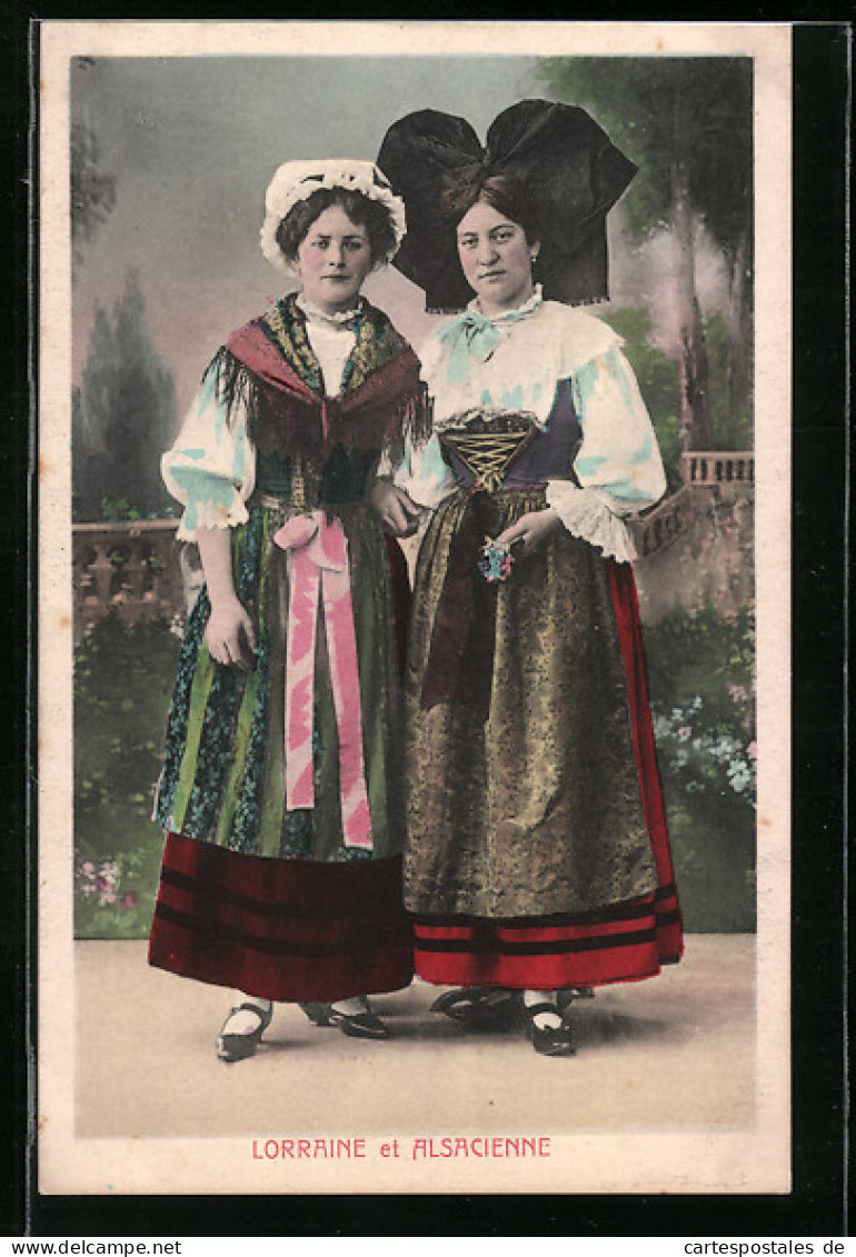AK Junge Elsässerin Und Junge Lothringerin In Tracht  - Costumes