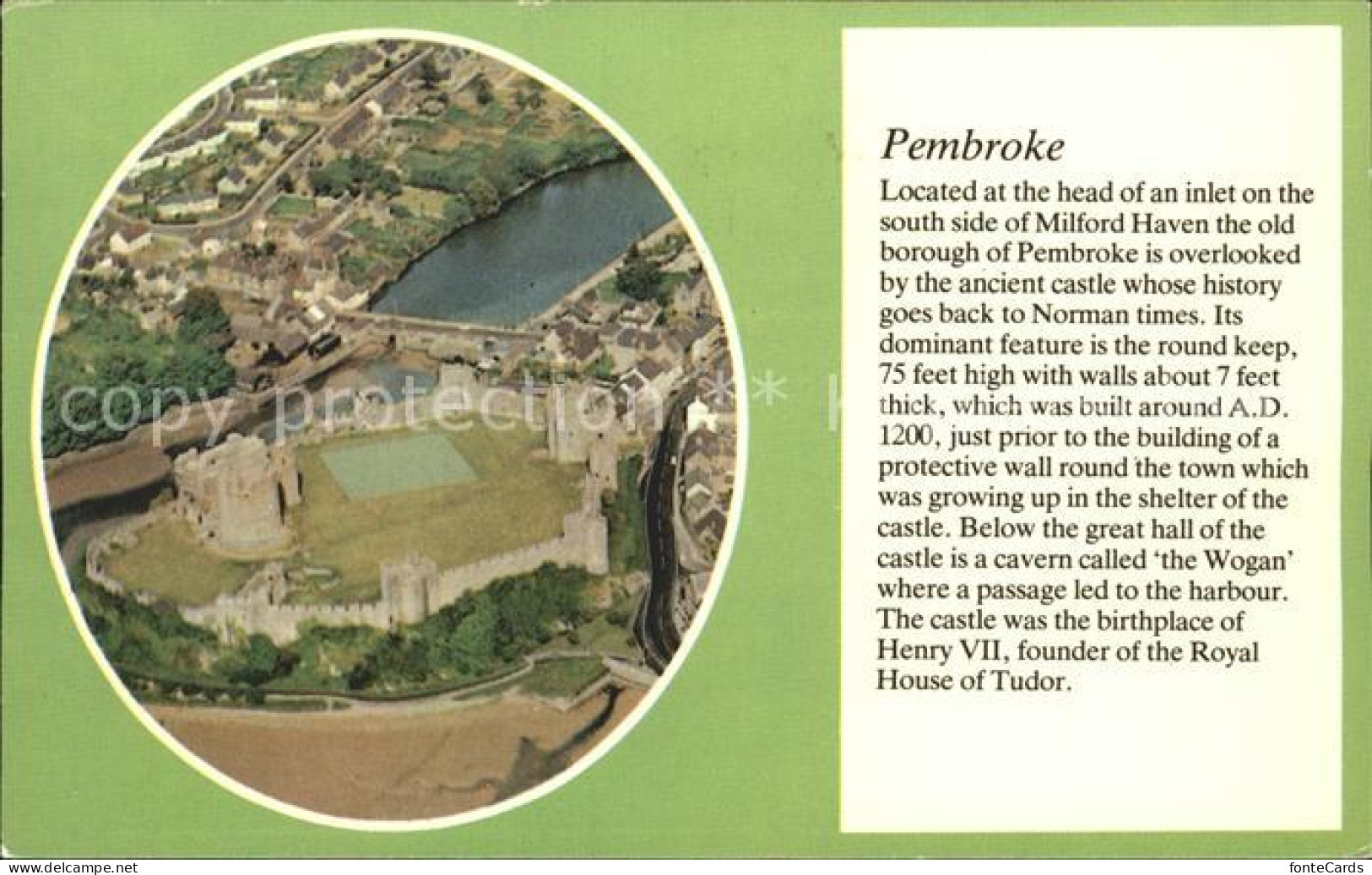 72167172 Pembroke Dock: Ancient Castle Aerial View Pembroke Dock: - Autres & Non Classés