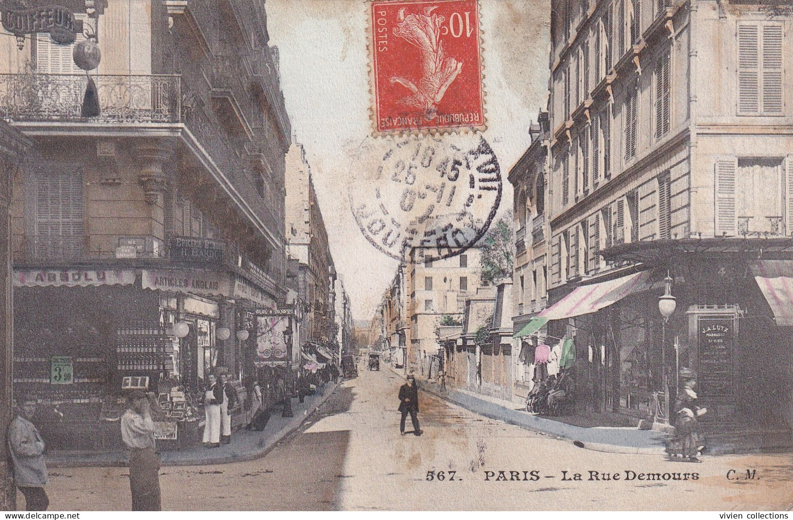 Paris XI La Rue Nemours édit. CM N° 567 Colorisée Circulée 1907 - Paris (11)