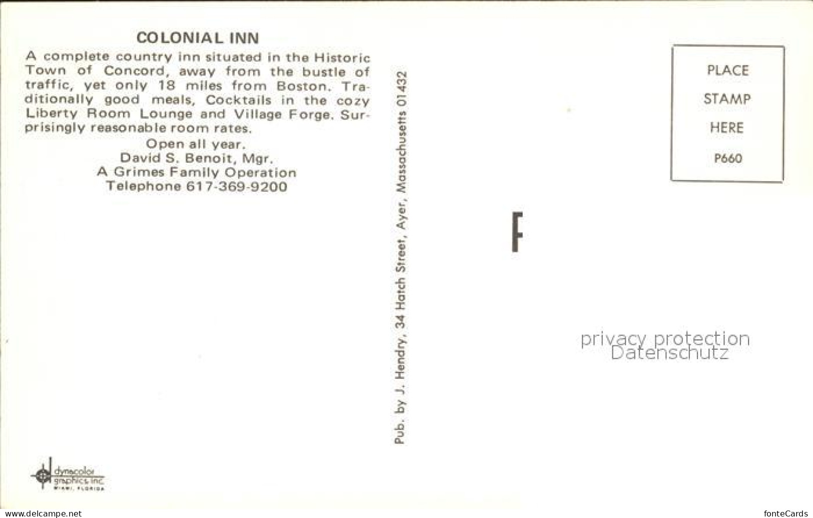 72161553 Concord_Massachusetts Colonial Inn - Andere & Zonder Classificatie