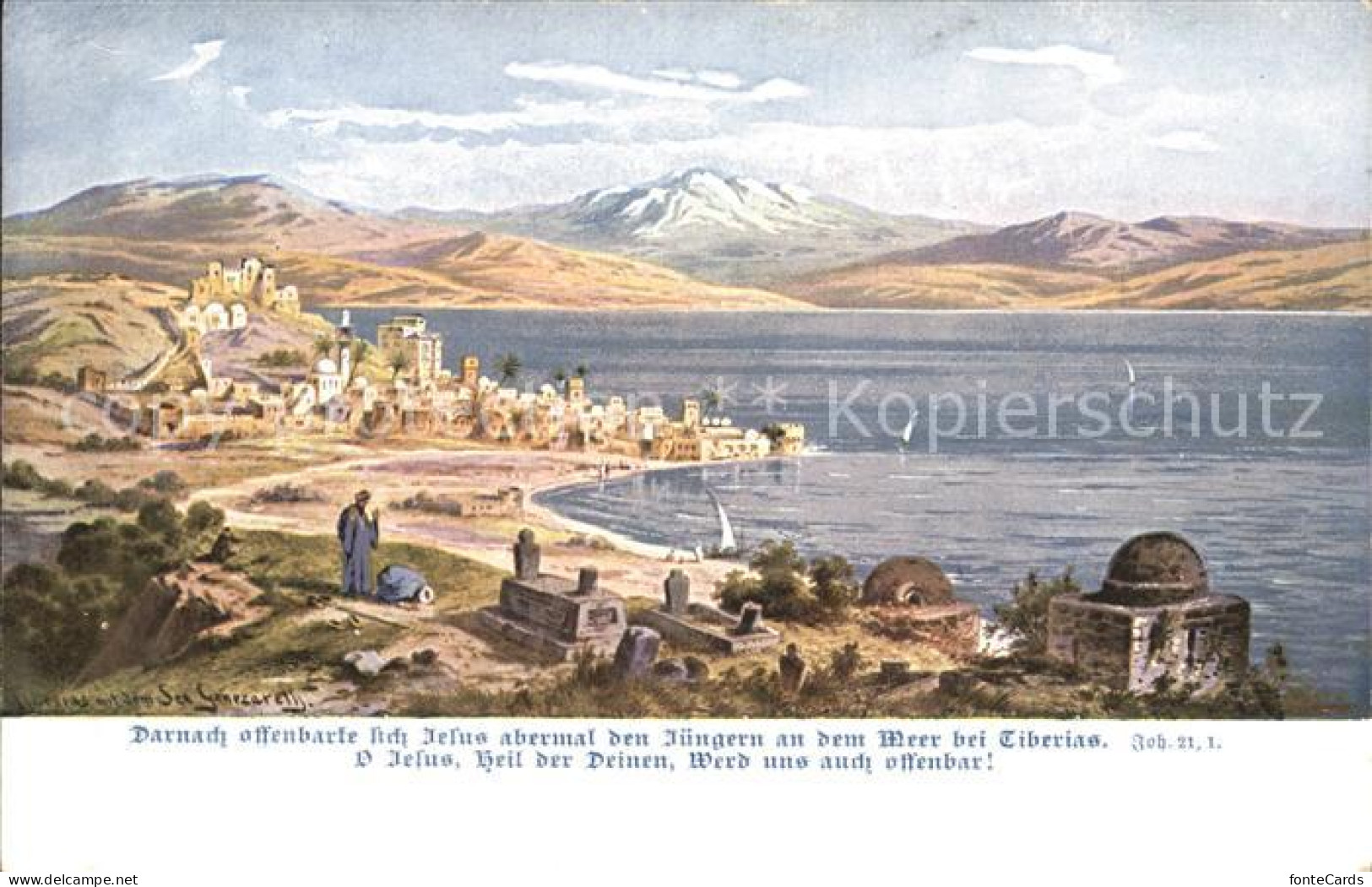 72161442 Tiberias See Genezareth Kuenstlerkarte Tiberias - Israel