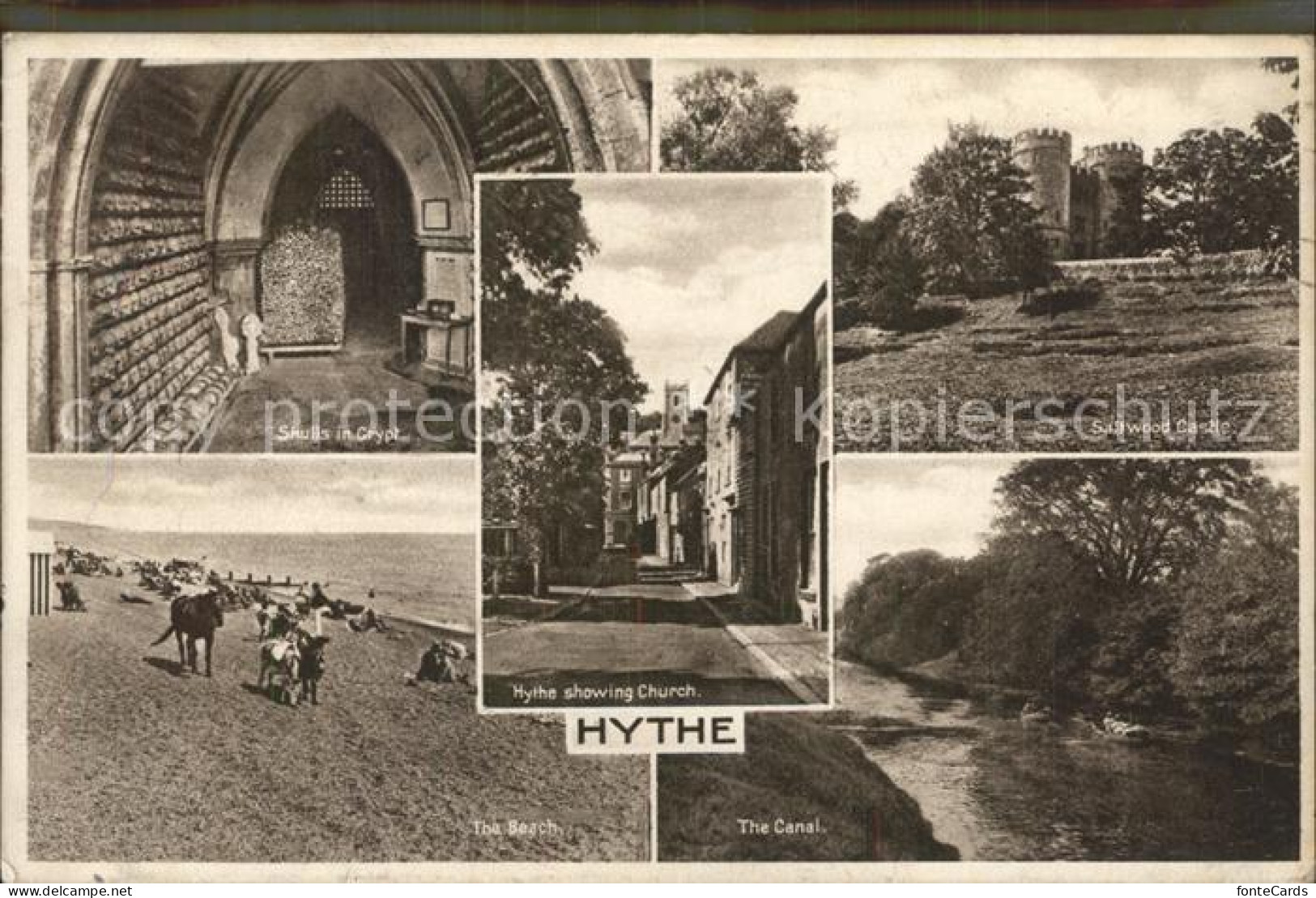 72157769 Hythe Kent Skulls In Crypt Church Sailwood Castle The Beach The Canal H - Andere & Zonder Classificatie