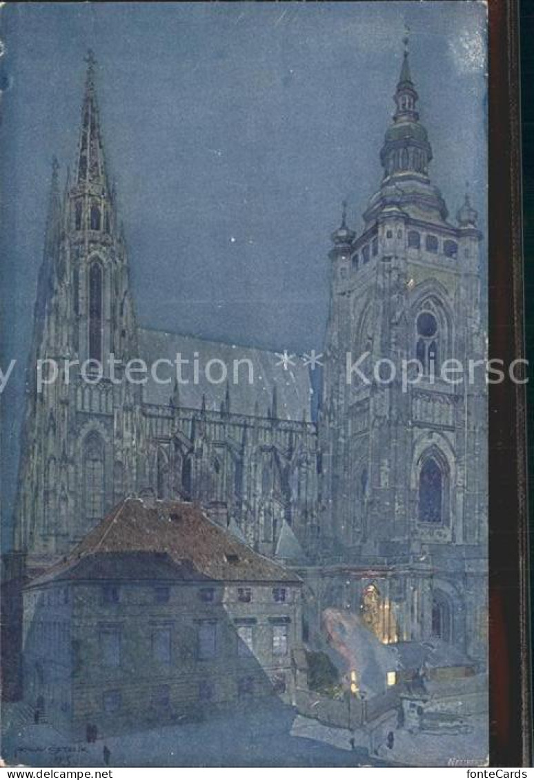 72150317 Chram Kuenstlerkarte Kirchenpartie Chram - Other & Unclassified