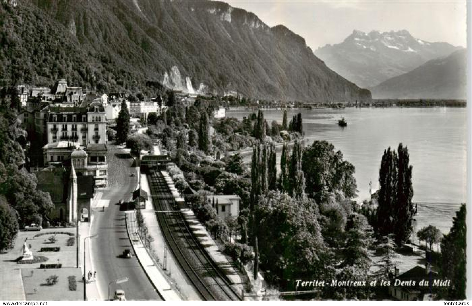 13949464 Territet_Montreux_VD Vue Générale Lac Leman Et Les Dents Du Midi Alpes - Sonstige & Ohne Zuordnung