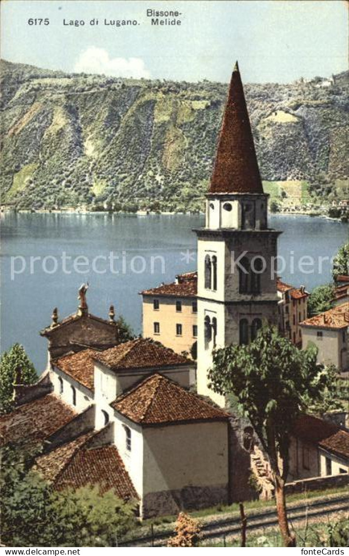 12471130 Bissone Lago Di Lugano Kirche Bissone - Andere & Zonder Classificatie