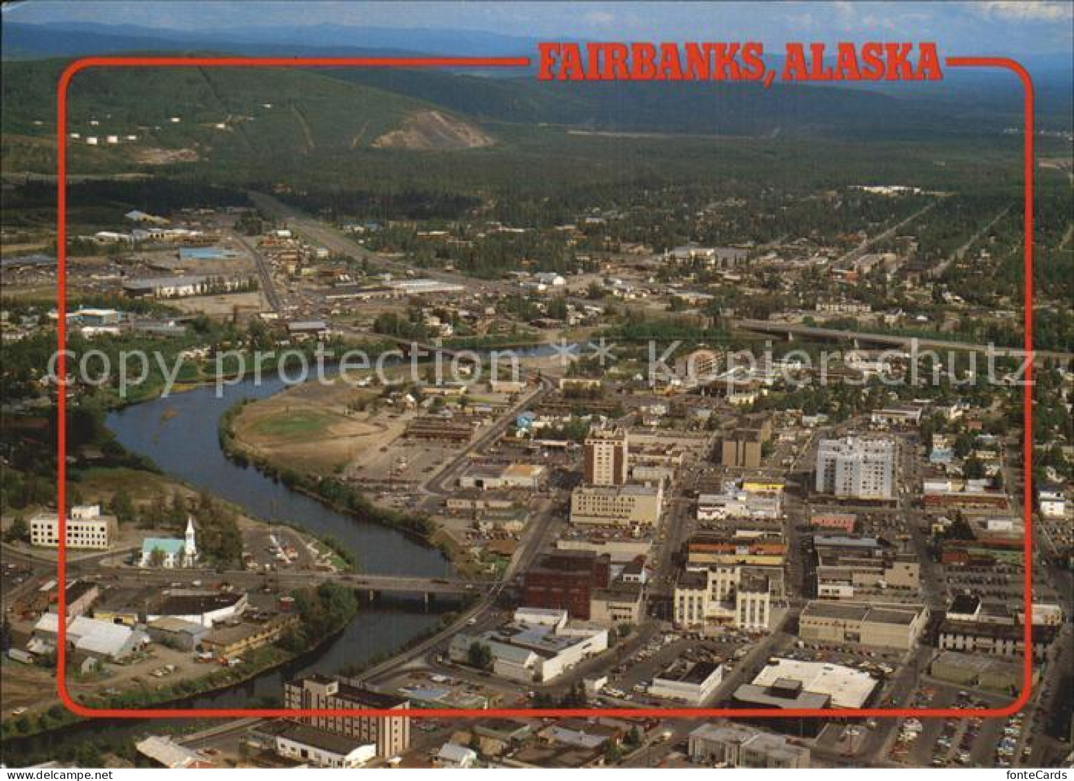 12471043 Fairbanks_Alaska Downtown Chena River Fliegeraufnahme - Sonstige & Ohne Zuordnung
