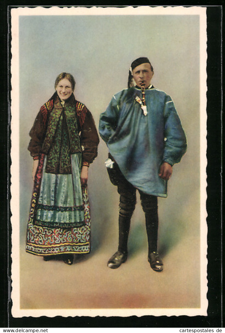 AK Paar In Rieser Volkstracht  - Costumes