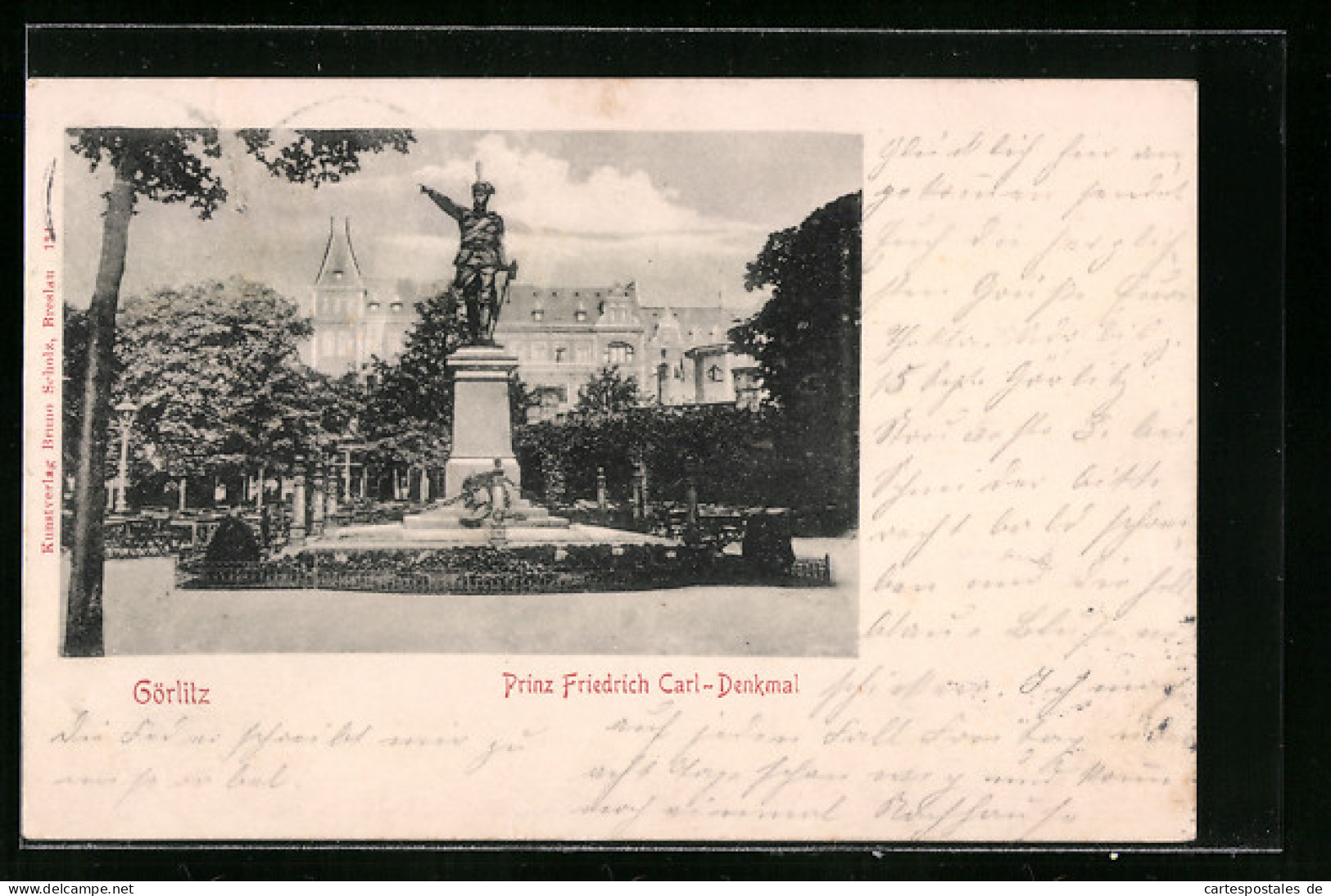 AK Görlitz, Prinz Friedrich Carl-Denkmal  - Goerlitz