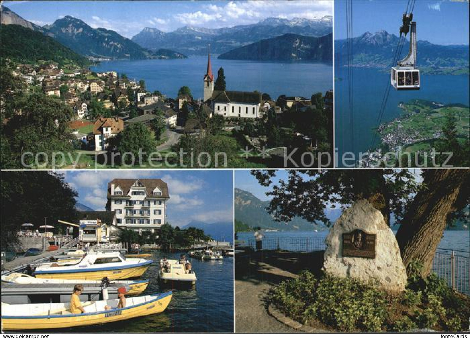 12467168 Weggis Vierwaldstaettersee Panorama Vierwaldstaettersee Hafen Gedenkste - Autres & Non Classés