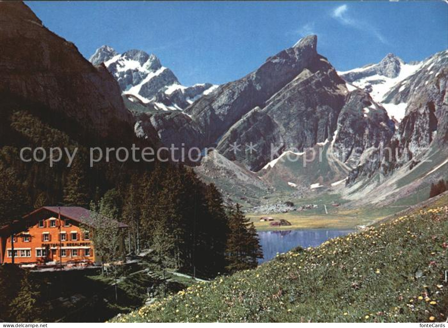 12467164 Weissbad Berggasthaus Seealpsee Mit Altmann Rotsteinpass Rossmad Saenti - Andere & Zonder Classificatie