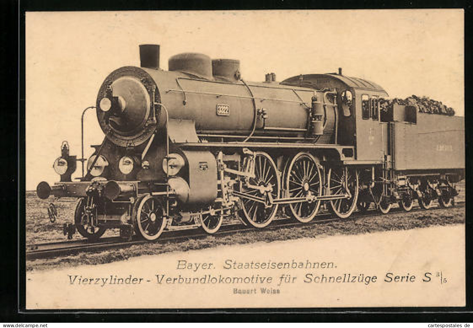 AK Vierzylinder-Verbundlokomotve Für Schnellzüge Serie S Der Bayer. Staatseisenbahnen  - Eisenbahnen