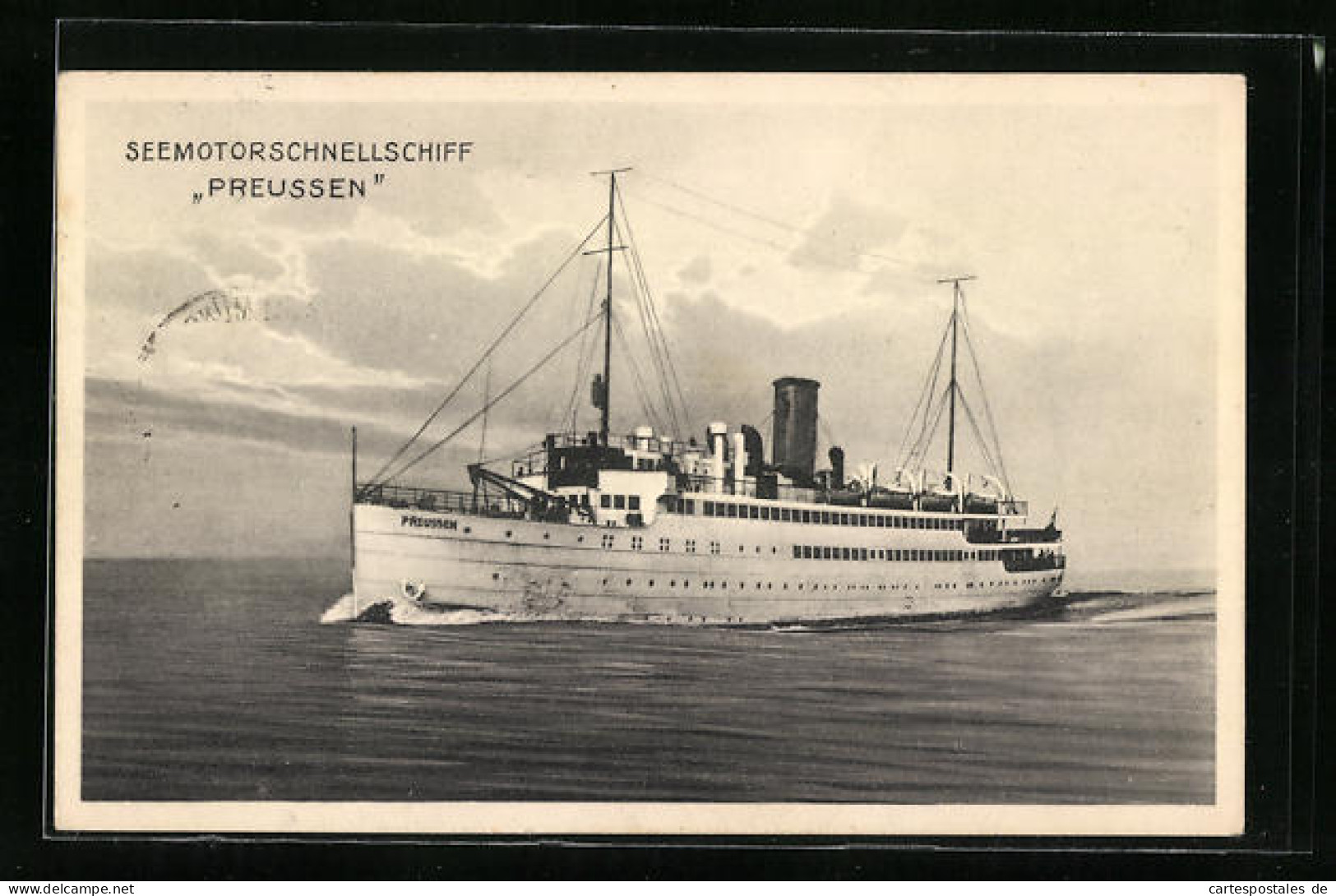 AK Seemotorschnellschiff Preussen In Voller Fahrt  - Dampfer