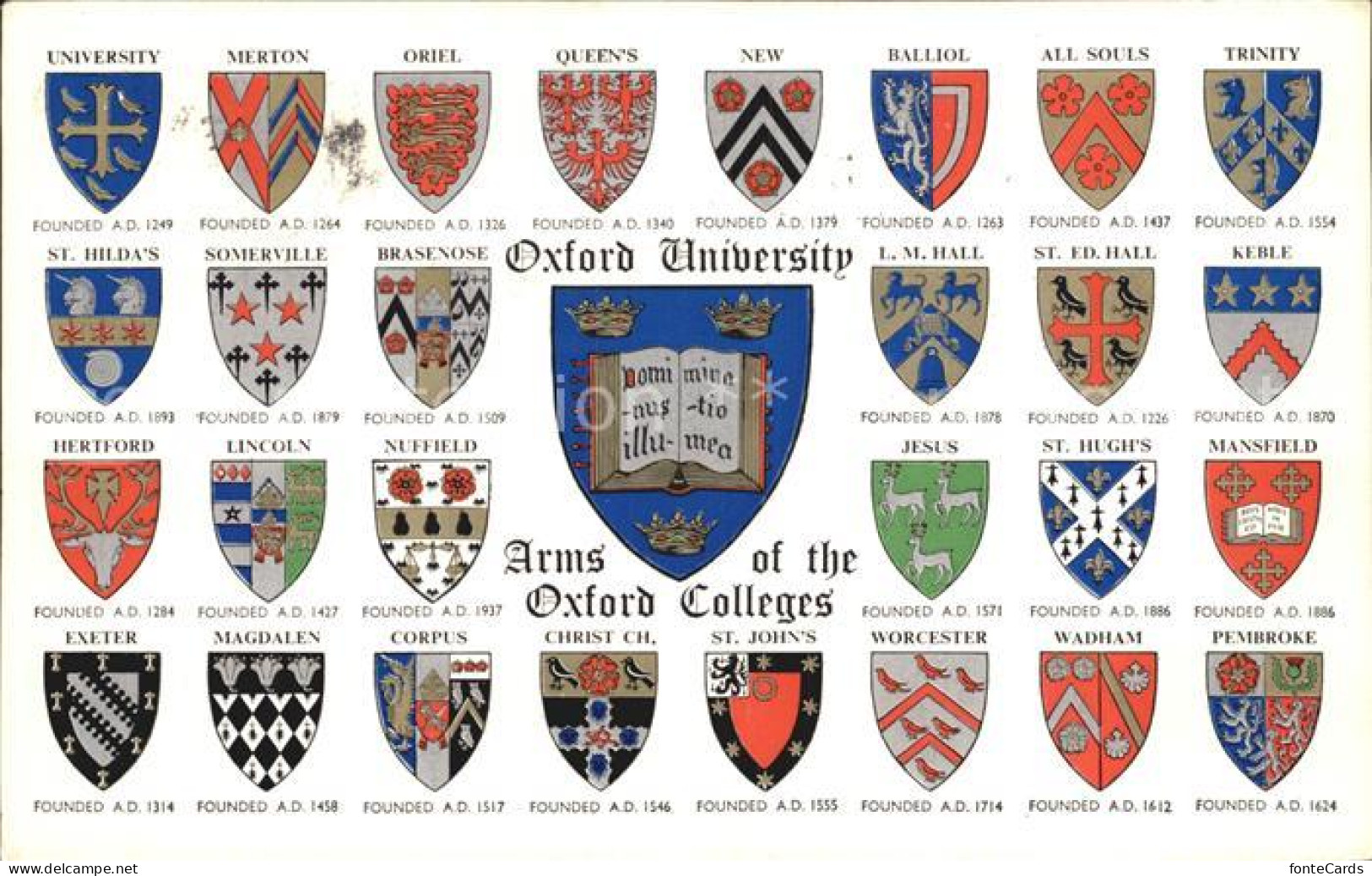 12466727 Oxford Oxfordshire Arms Of The Oxford Colleges Oxford - Autres & Non Classés