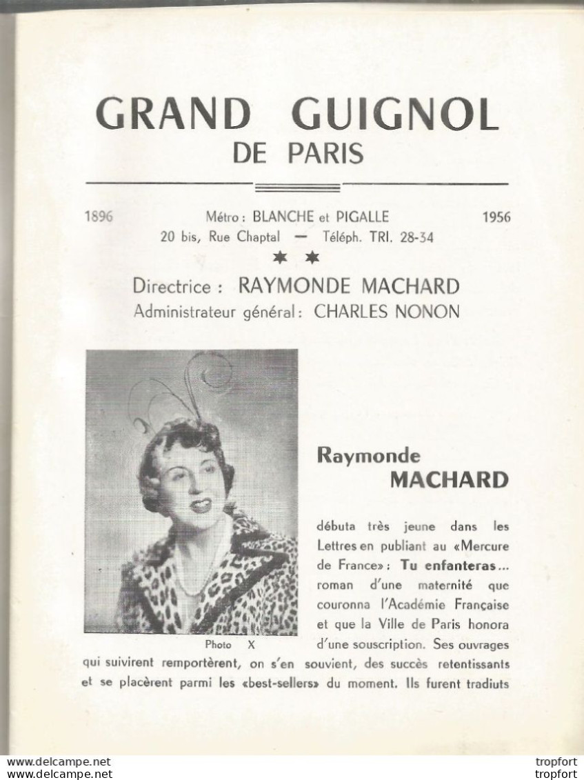 Programme Theatre GRAND GUIGNOL Raymonde MACHARD - Programs