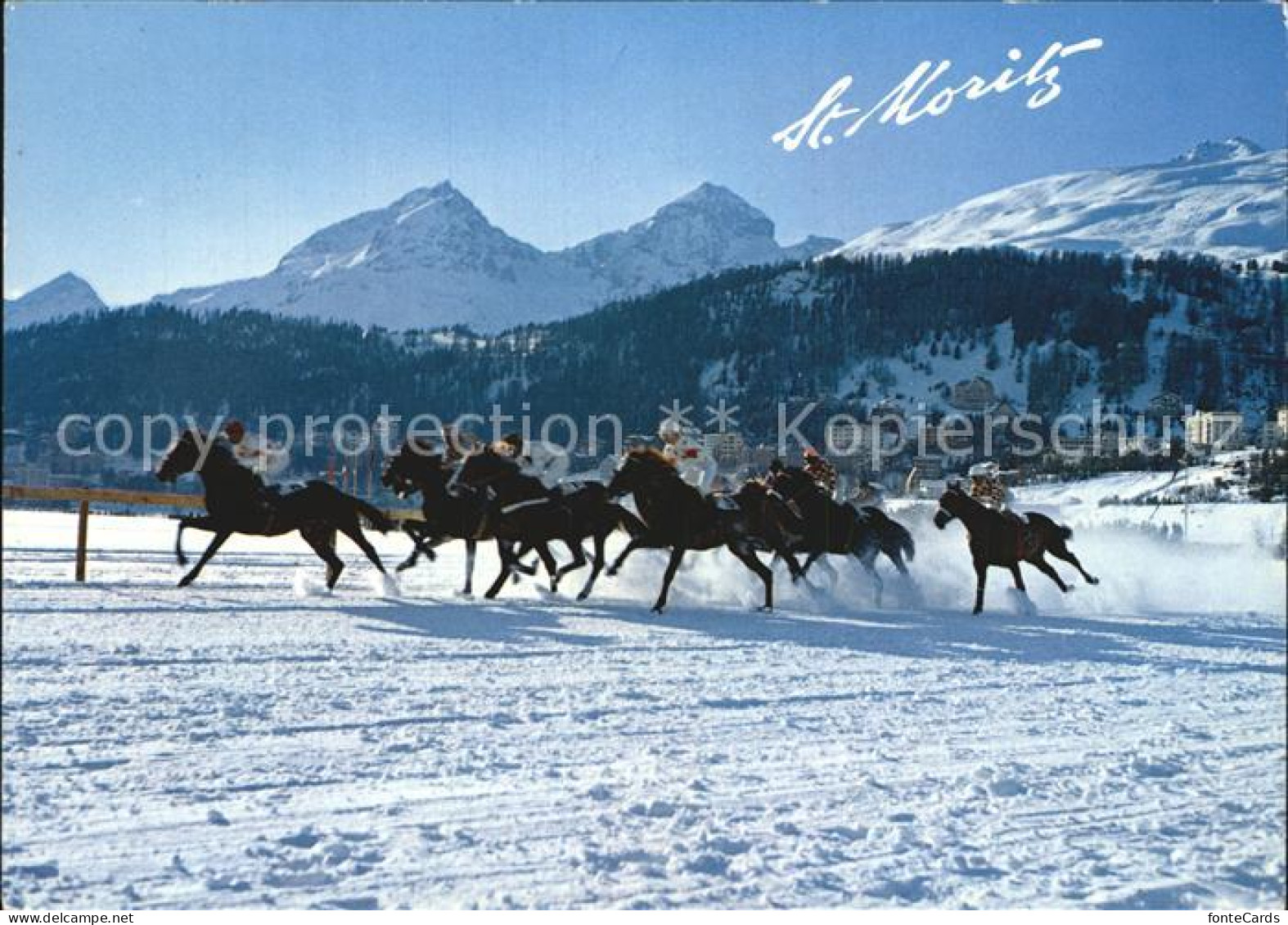 12459710 Sankt Moritz Wallis Piz Julier Piz Nair Pferderennen Winter Saint Mauri - Other & Unclassified