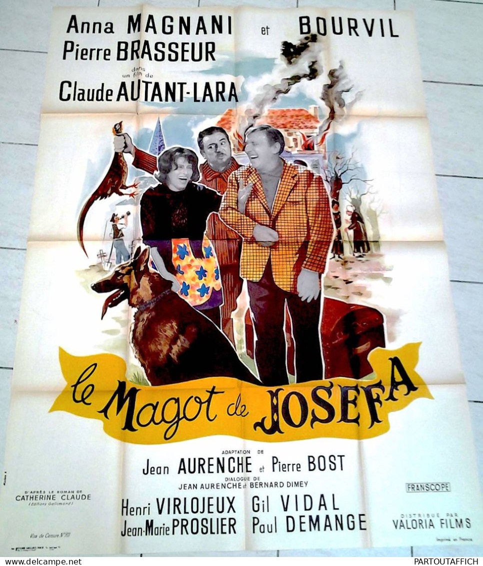 Affiche Ciné Orig LE MAGOT DE JOSEFA Bourvil Autant-Lara Anna Magnani Pierre Brasseur 120X160 Illu Guy Gérard Noel - Manifesti & Poster