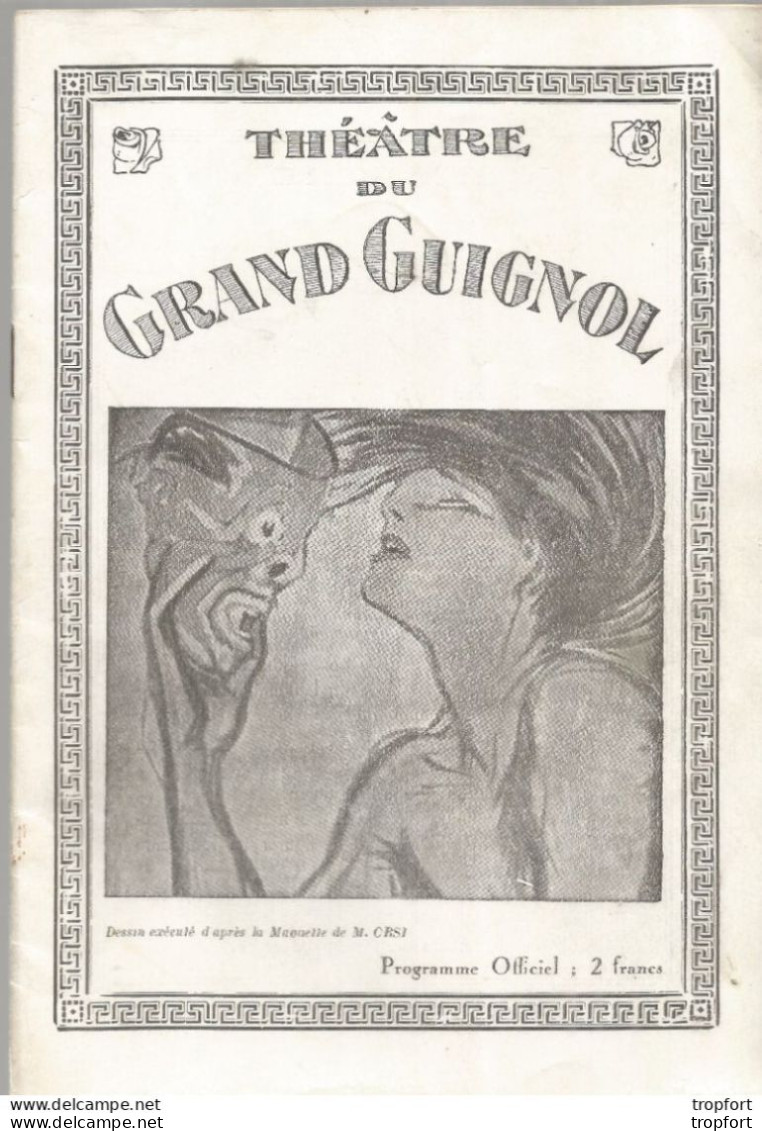 Ancien Programme Officiel Du Théâtre Du Grand Guignol M Jouvin , Directeur : Magie Noire - Programme