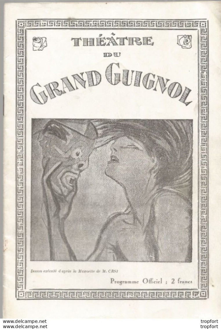 Ancien Programme Officiel Du Théâtre Du Grand Guignol M Jouvin , Directeur : Magie Noire - Programs