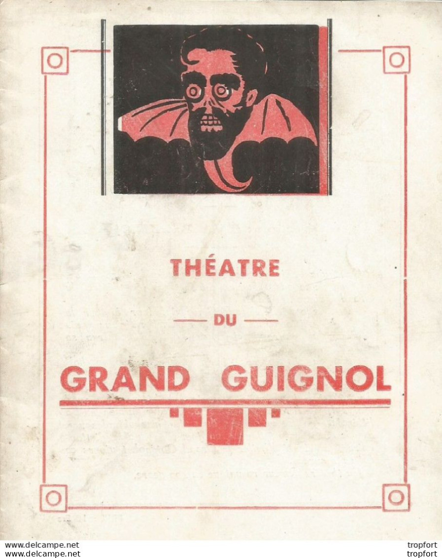 Programme Theatre Du GRAND GUIGNOL Horror EVA BERKSON - Programas