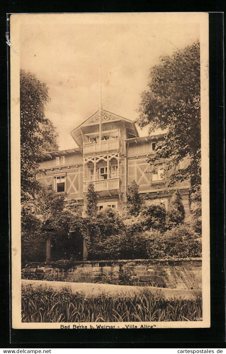 AK Bad Berka B. Weimar, Blick Zur Villa Alice  - Weimar