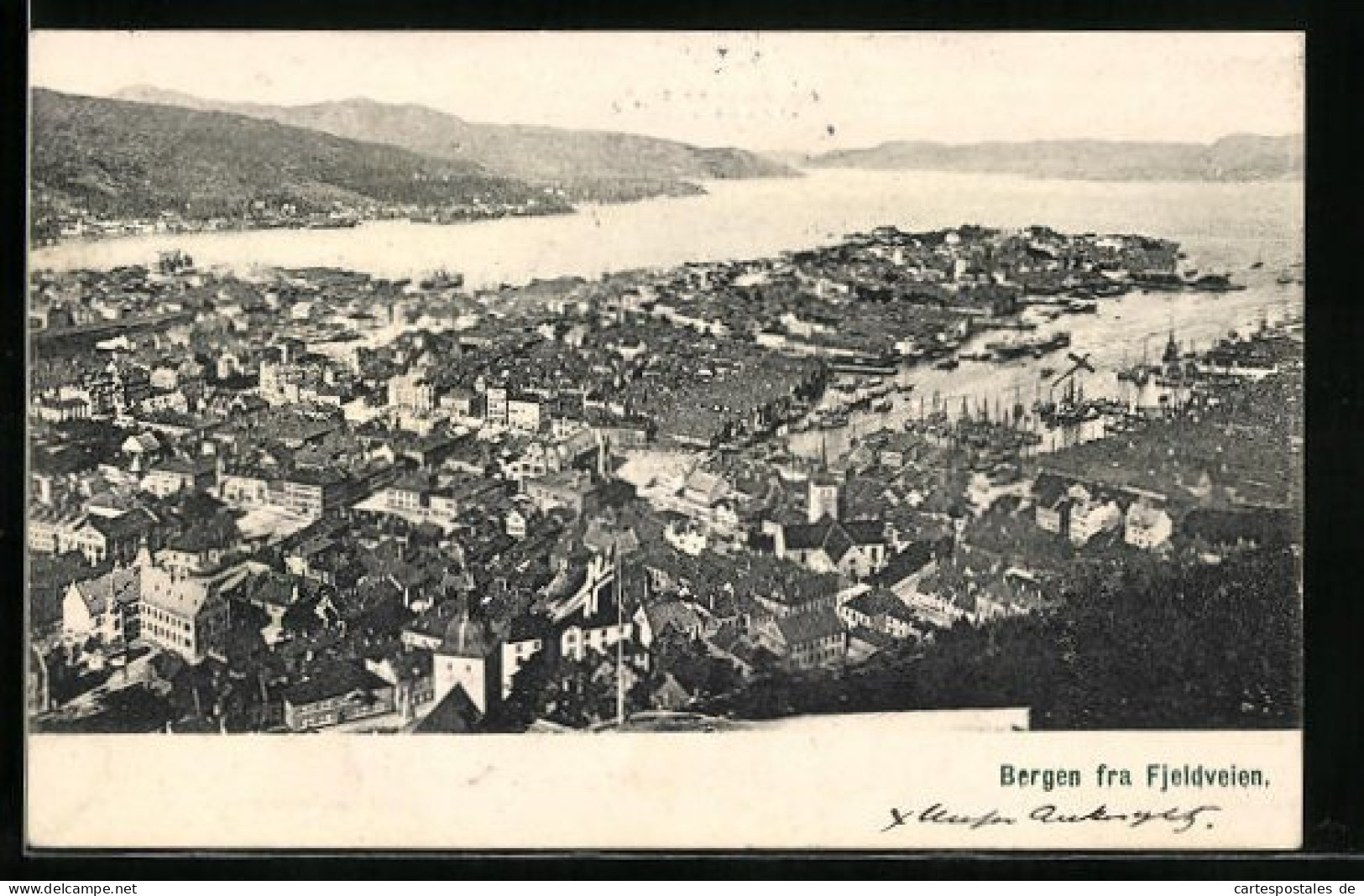 AK Bergen, Bergen Fra Fjeldveien  - Norwegen