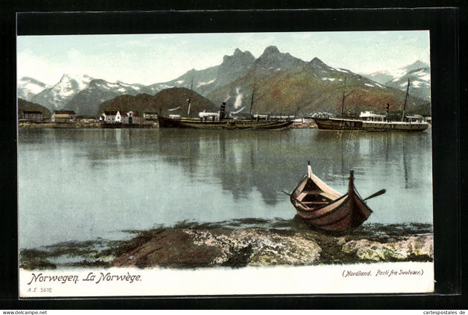 AK Svolvaer, Ortspartie Mit Dampfern  - Norwegen