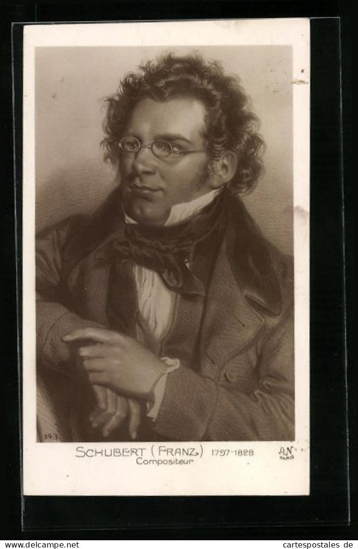 Künstler-AK Portrait Von Franz Schubert, 1797-1828, Komponist  - Entertainers