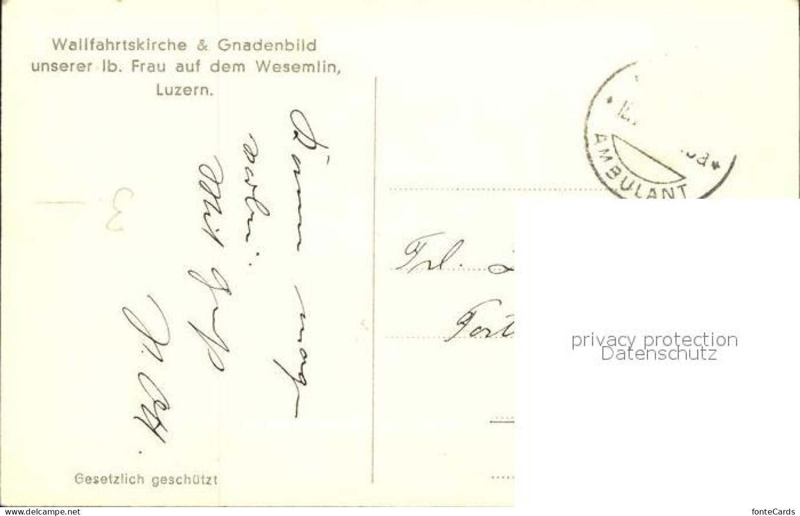 12459428 Luzern LU Wallfahrtskirche Gnadenbild Unsere Liebe Frau Wesemlin Luzern - Andere & Zonder Classificatie