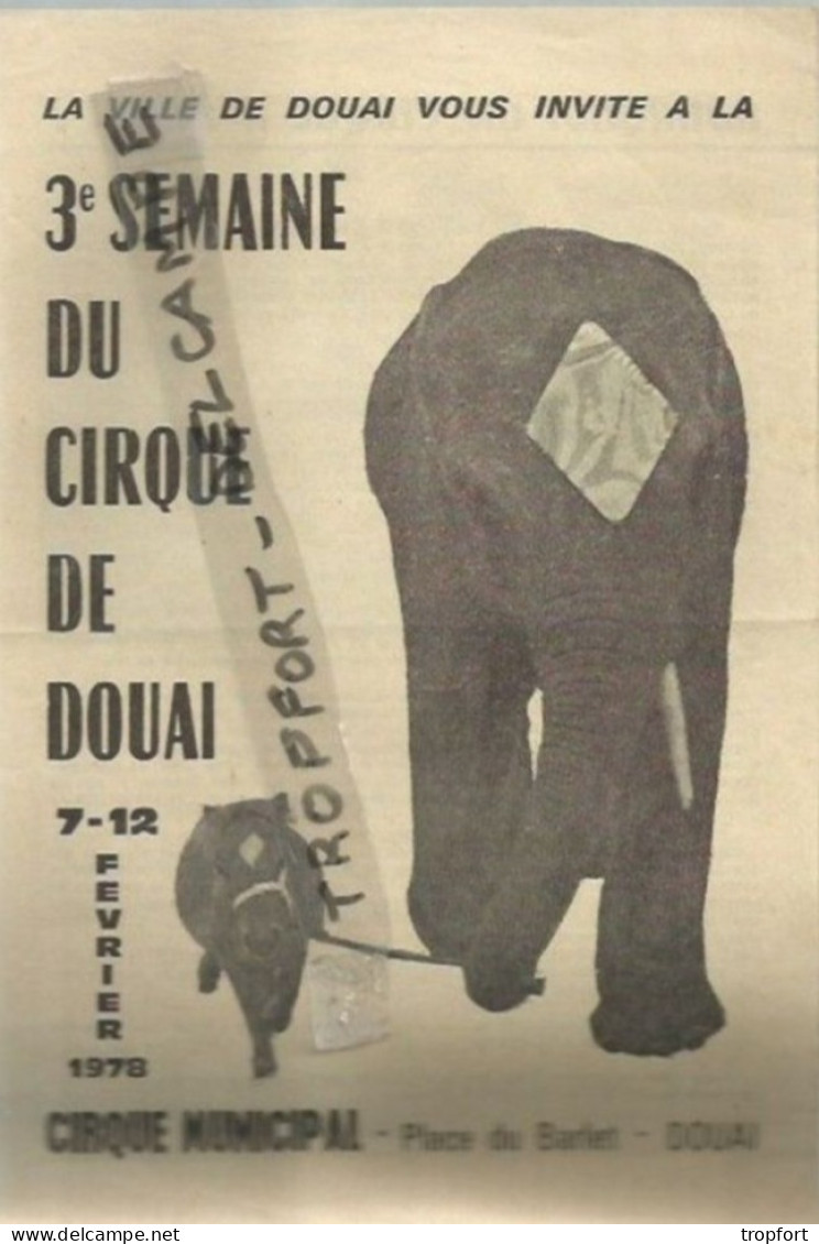 PG / PROGRAMME CIRQUE DE DOUAI 1978 // CLOWNS  TIBOR GIOVANNI BISTOUILLE MARCO ET MARILYNE - Programs