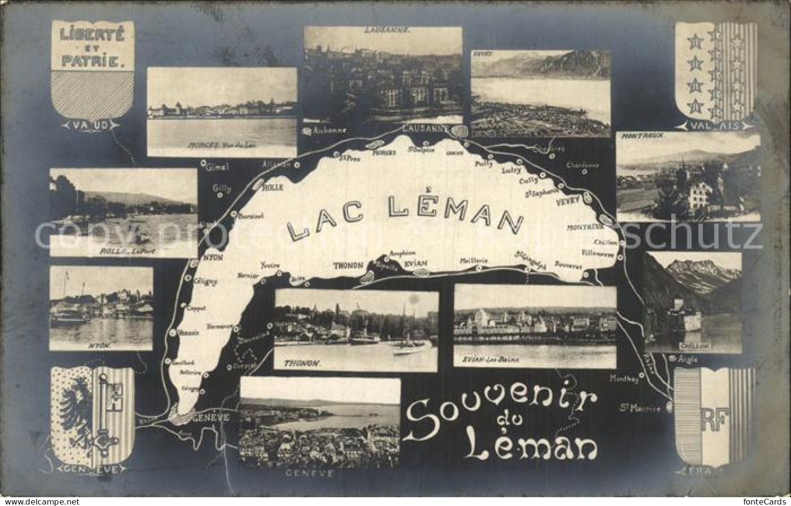 12459214 Lac Leman Genfersee Lausanne Evian Les Bains Morges Chebres Vevey Genf - Autres & Non Classés