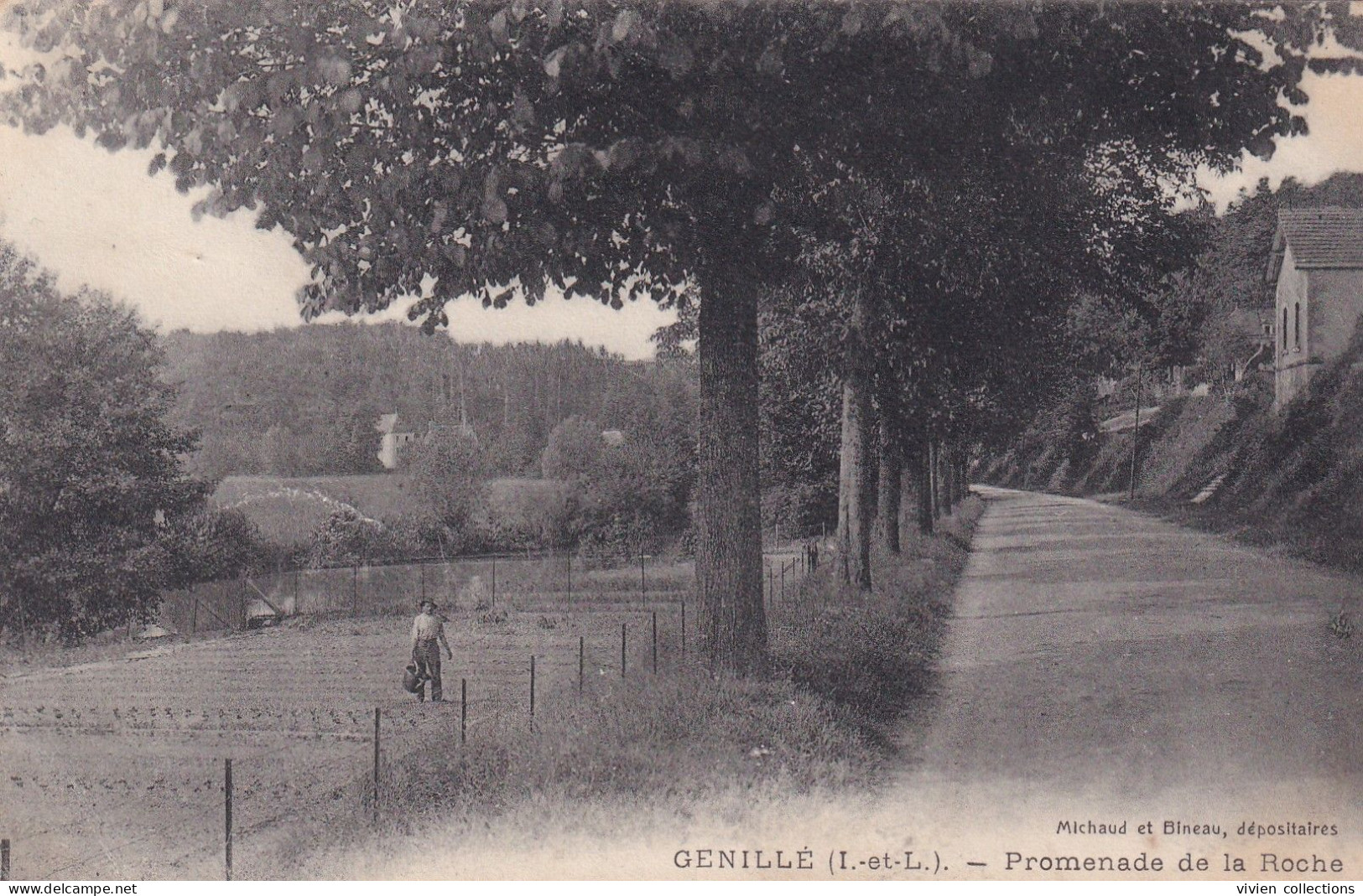 Genillé (37 Indre Et Loire) Promenade De La Roche - Dépositaires Michaud Et Bineau - Genillé